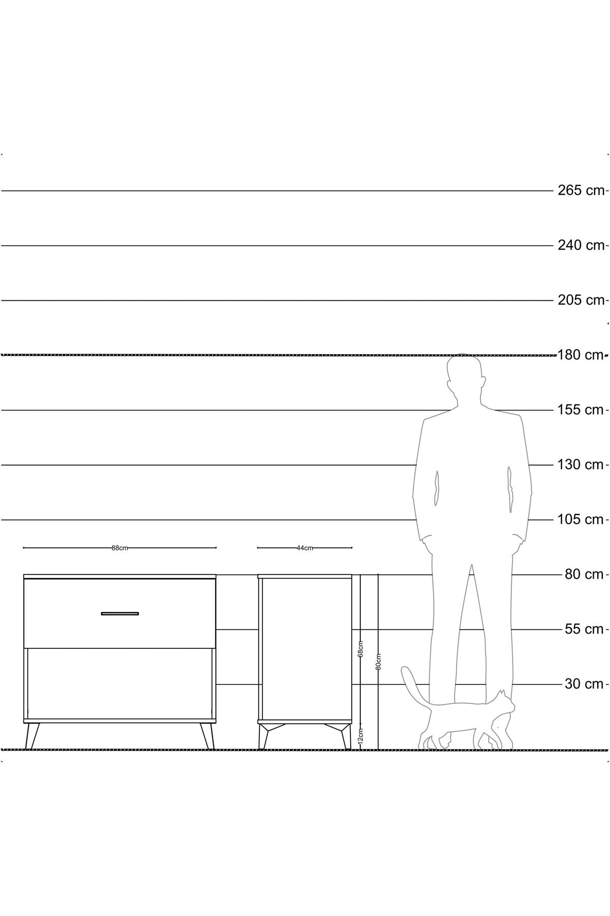 Hyperion Şifonyer Tek Çekmeceli 88x44x80 Çam-Aytaşı