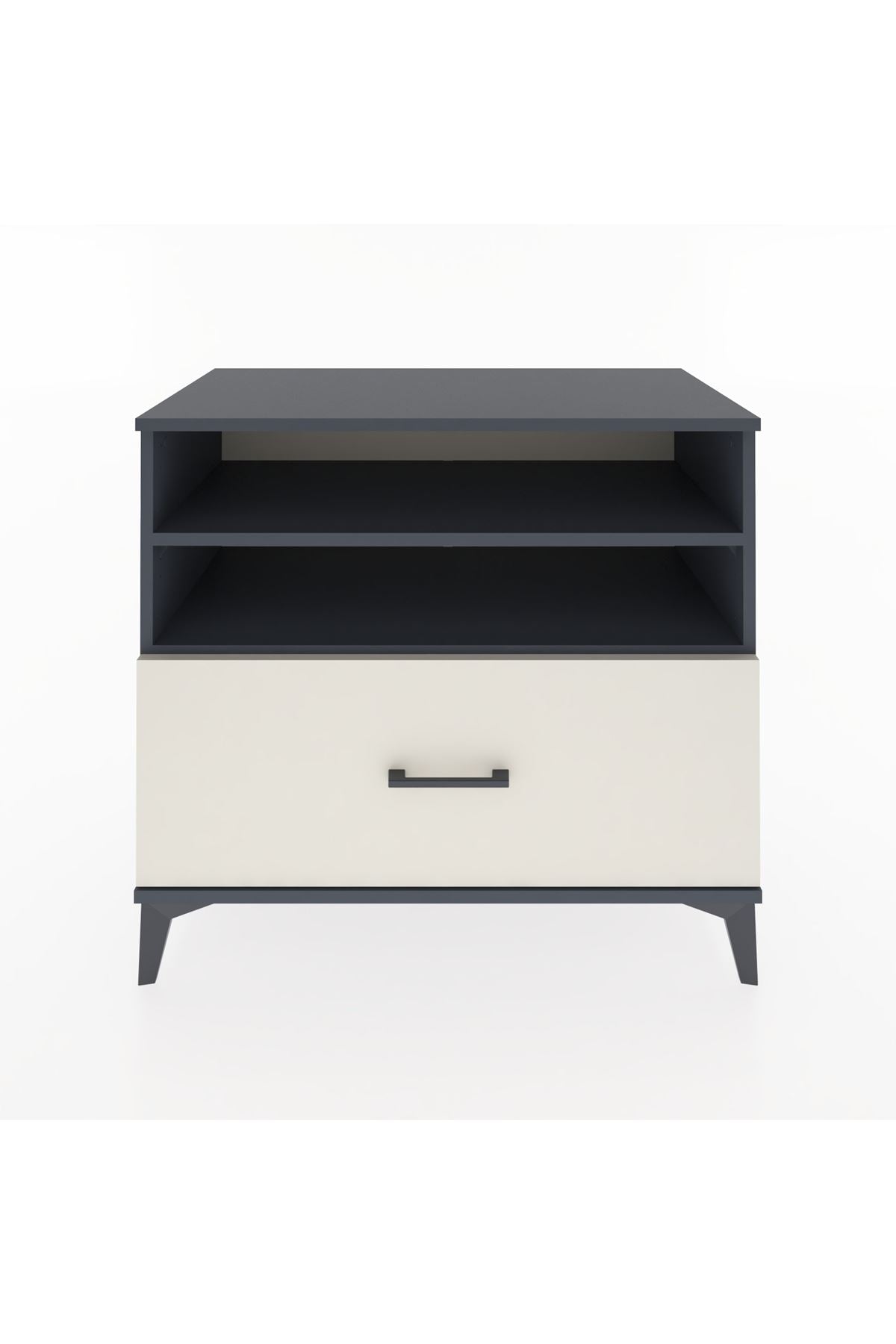 Hyperion Şifonyer 2 Raflı Tek Çekmeceli 88x44x80 Antrasit-Aytaşı