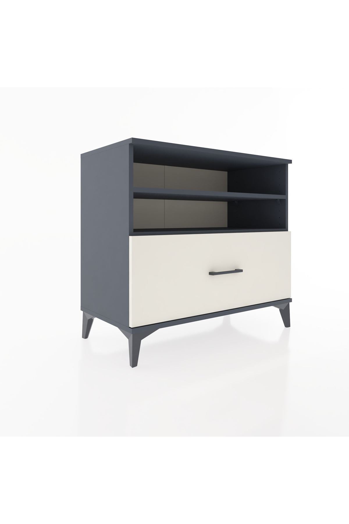 Hyperion Şifonyer 2 Raflı Tek Çekmeceli 88x44x80 Antrasit-Aytaşı