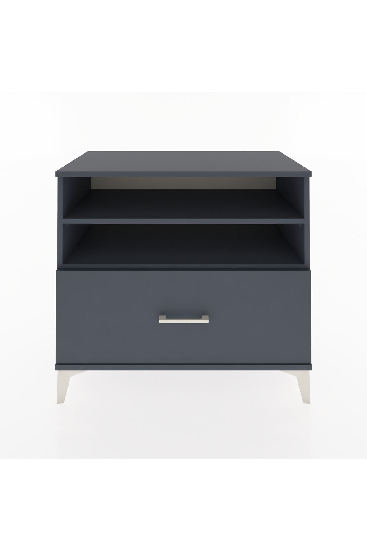 Hyperion Şifonyer 2 Raflı Tek Çekmeceli 88x44x80 Antrasit-Antrasit