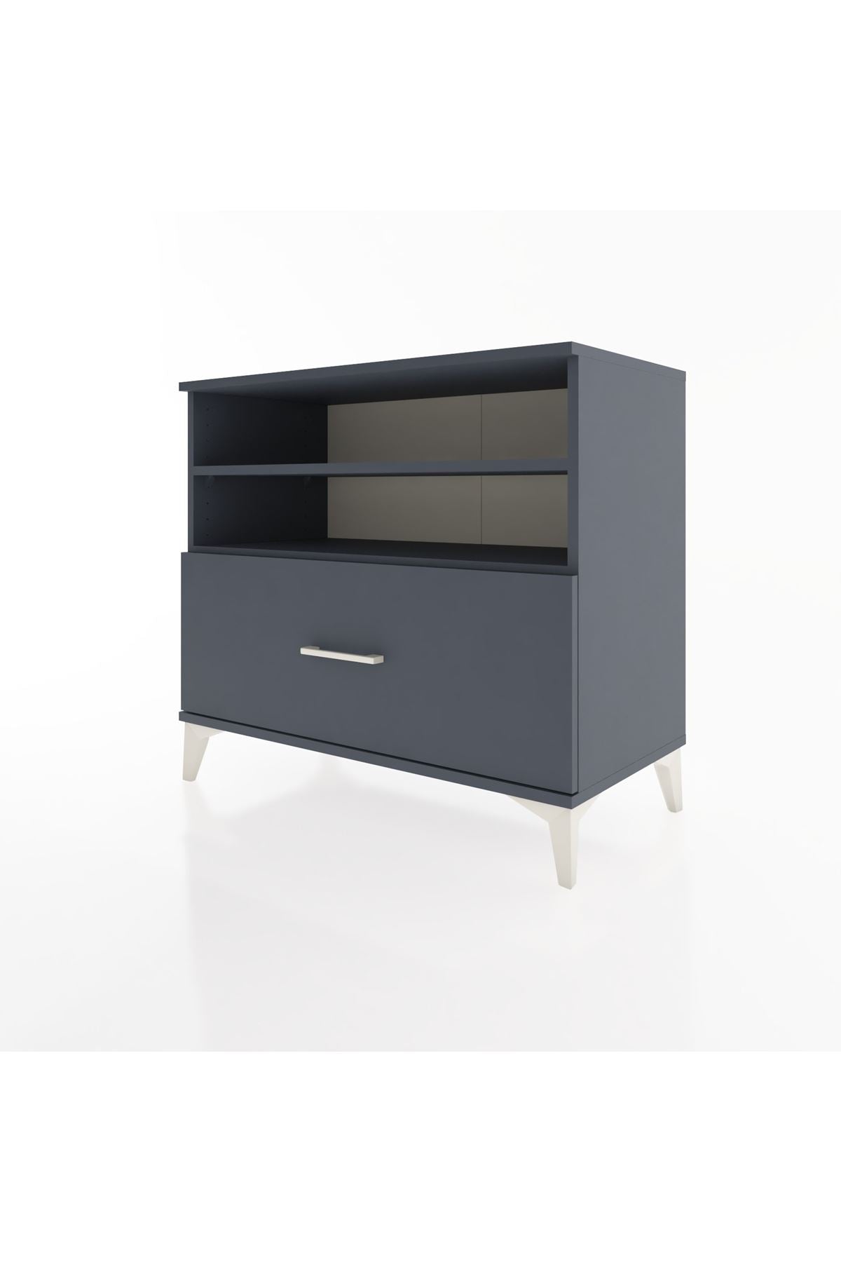 Hyperion Şifonyer 2 Raflı Tek Çekmeceli 88x44x80 Antrasit-Antrasit