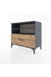 Hyperion Şifonyer 2 Raflı Tek Çekmeceli 88x44x80 Antrasit-Çam