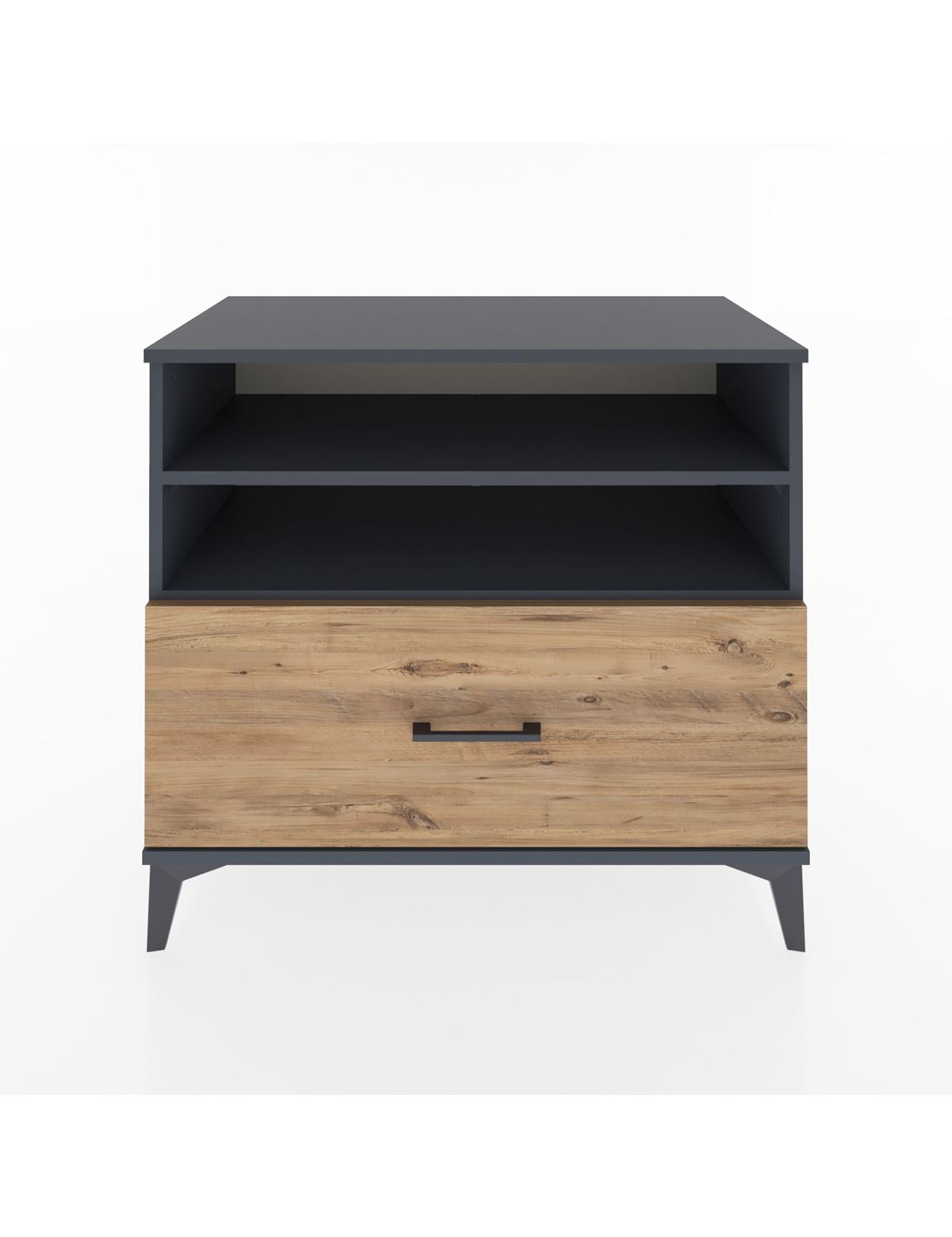 Hyperion Şifonyer 2 Raflı Tek Çekmeceli 88x44x80 Antrasit-Çam