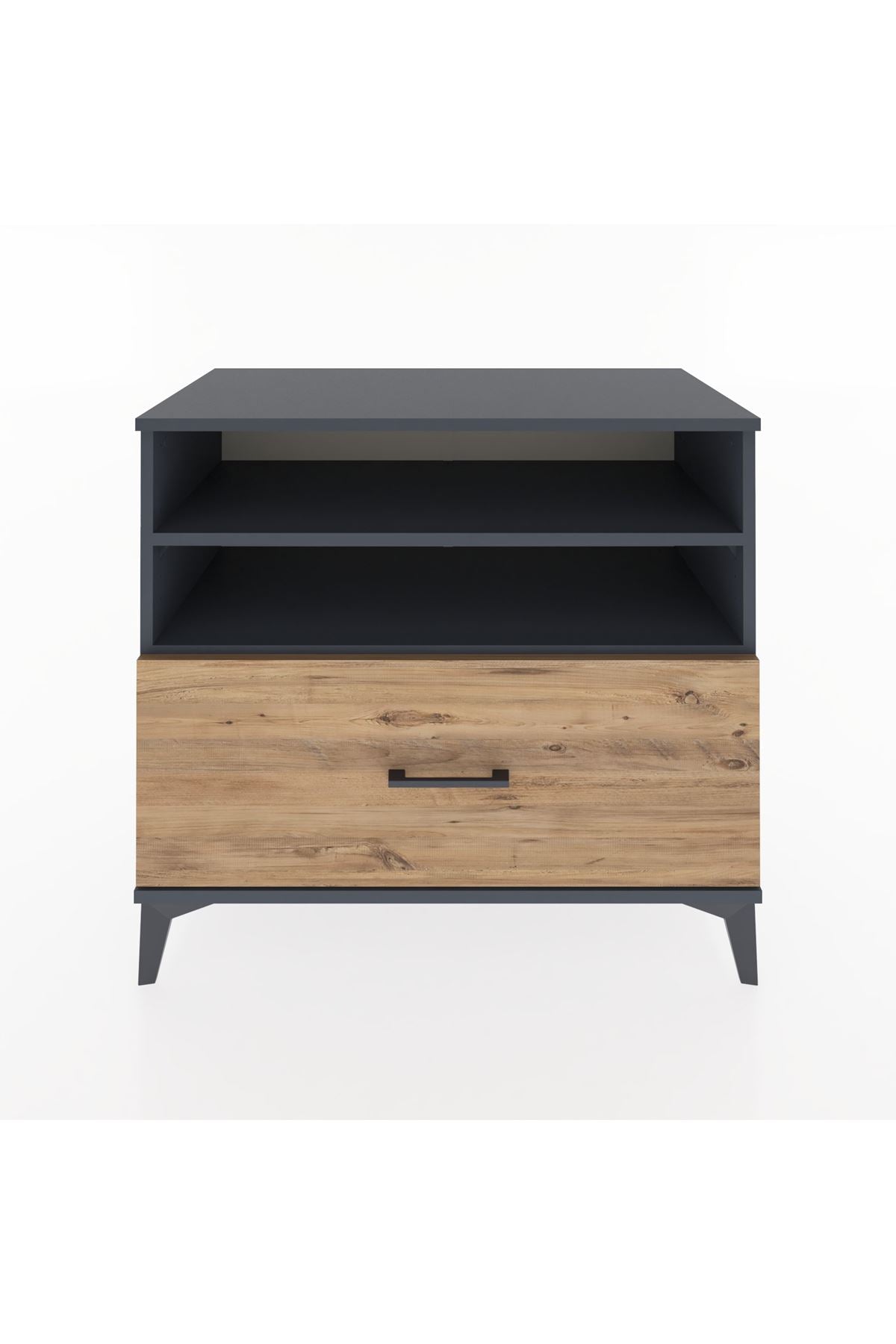 Hyperion Şifonyer 2 Raflı Tek Çekmeceli 88x44x80 Antrasit-Çam