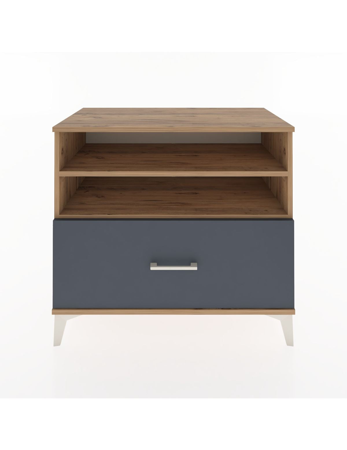 Hyperion Şifonyer 2 Raflı Tek Çekmeceli 88x44x80 Çam-Antrasit