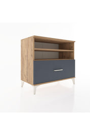 Hyperion Şifonyer 2 Raflı Tek Çekmeceli 88x44x80 Çam-Antrasit