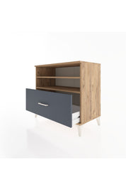 Hyperion Şifonyer 2 Raflı Tek Çekmeceli 88x44x80 Çam-Antrasit