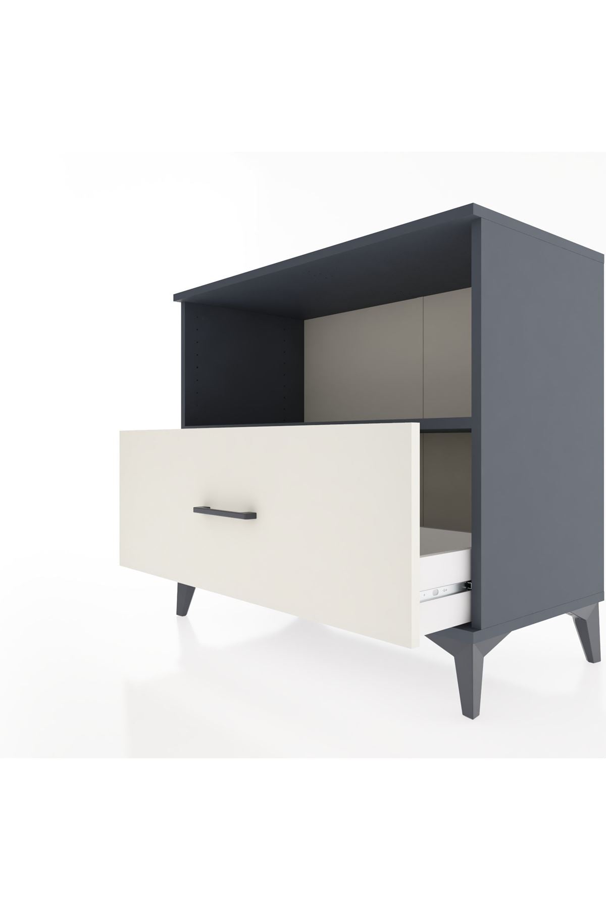 Hyperion Şifonyer Tek Raflı Tek Çekmeceli 88x44x80 Antrasit-Aytaşı