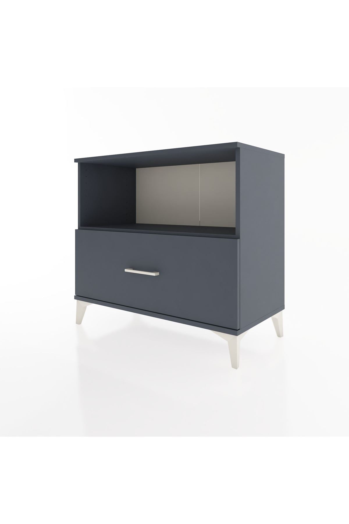 Hyperion Şifonyer Tek Raflı Tek Çekmeceli 88x44x80 Antrasit-Antrasit