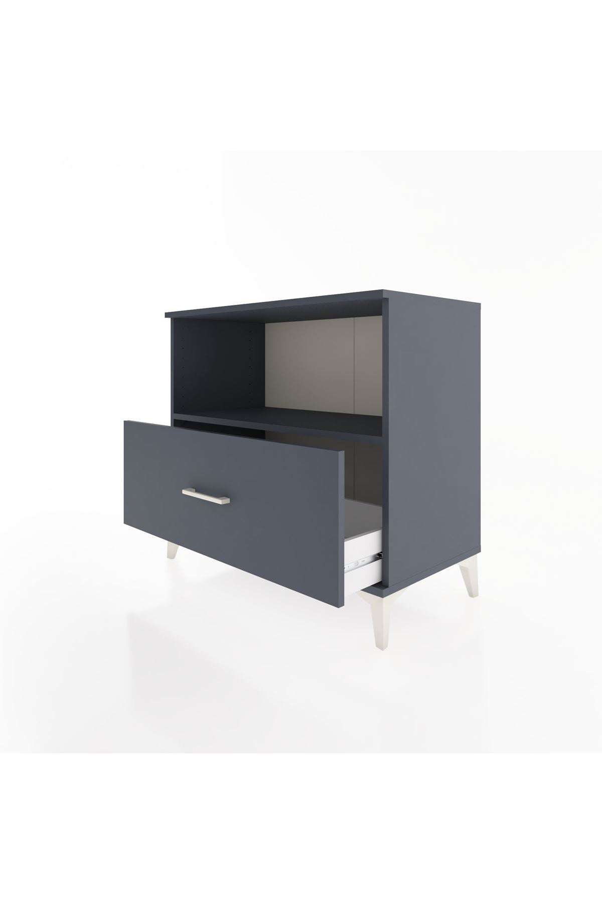 Hyperion Şifonyer Tek Raflı Tek Çekmeceli 88x44x80 Antrasit-Antrasit