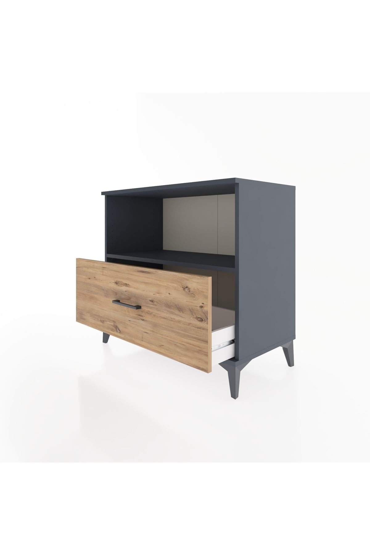 Hyperion Şifonyer Tek Raflı Tek Çekmeceli 88x44x80 Antrasit-Çam