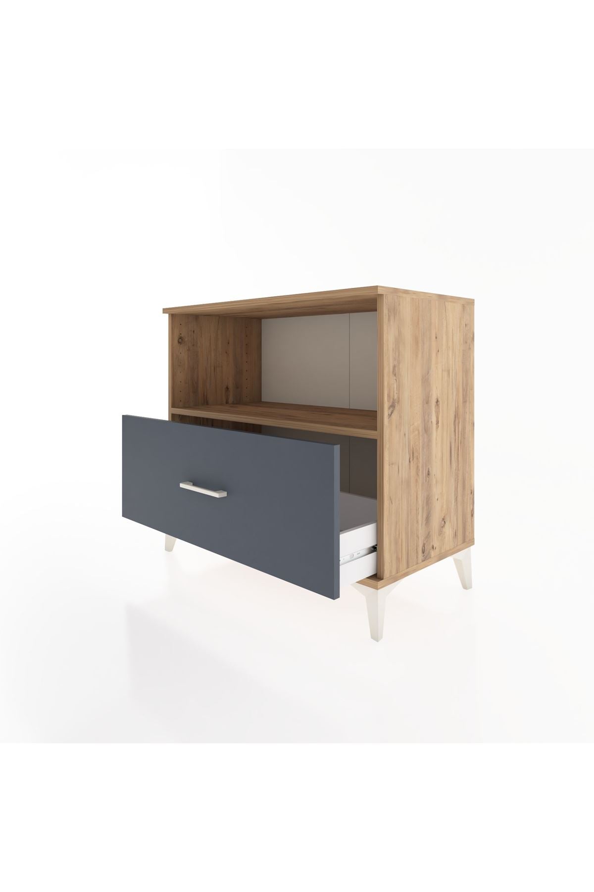 Hyperion Şifonyer Tek Raflı Tek Çekmeceli 88x44x80 Çam-Antrasit