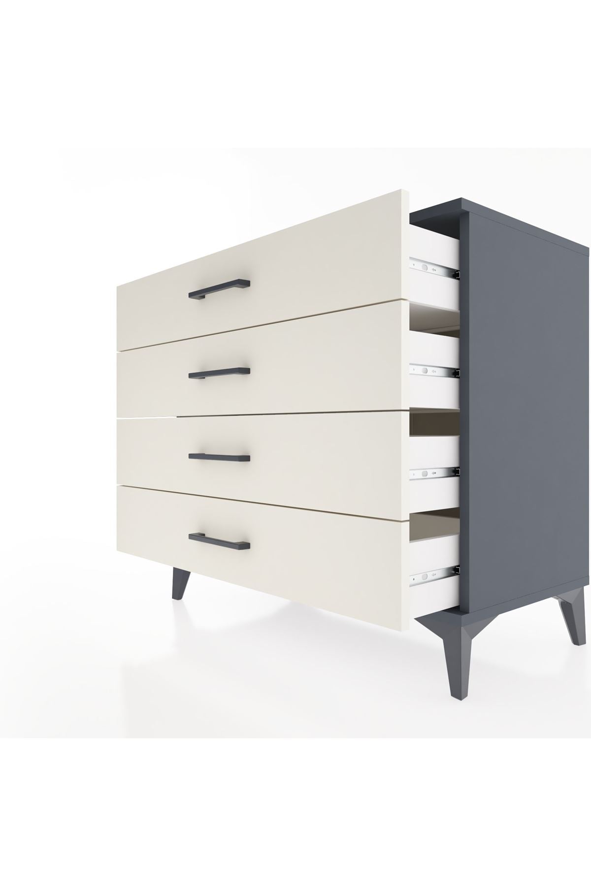 Hyperion Şifonyer 4 Çekmeceli 88x44x80 Antrasit-Aytaşı