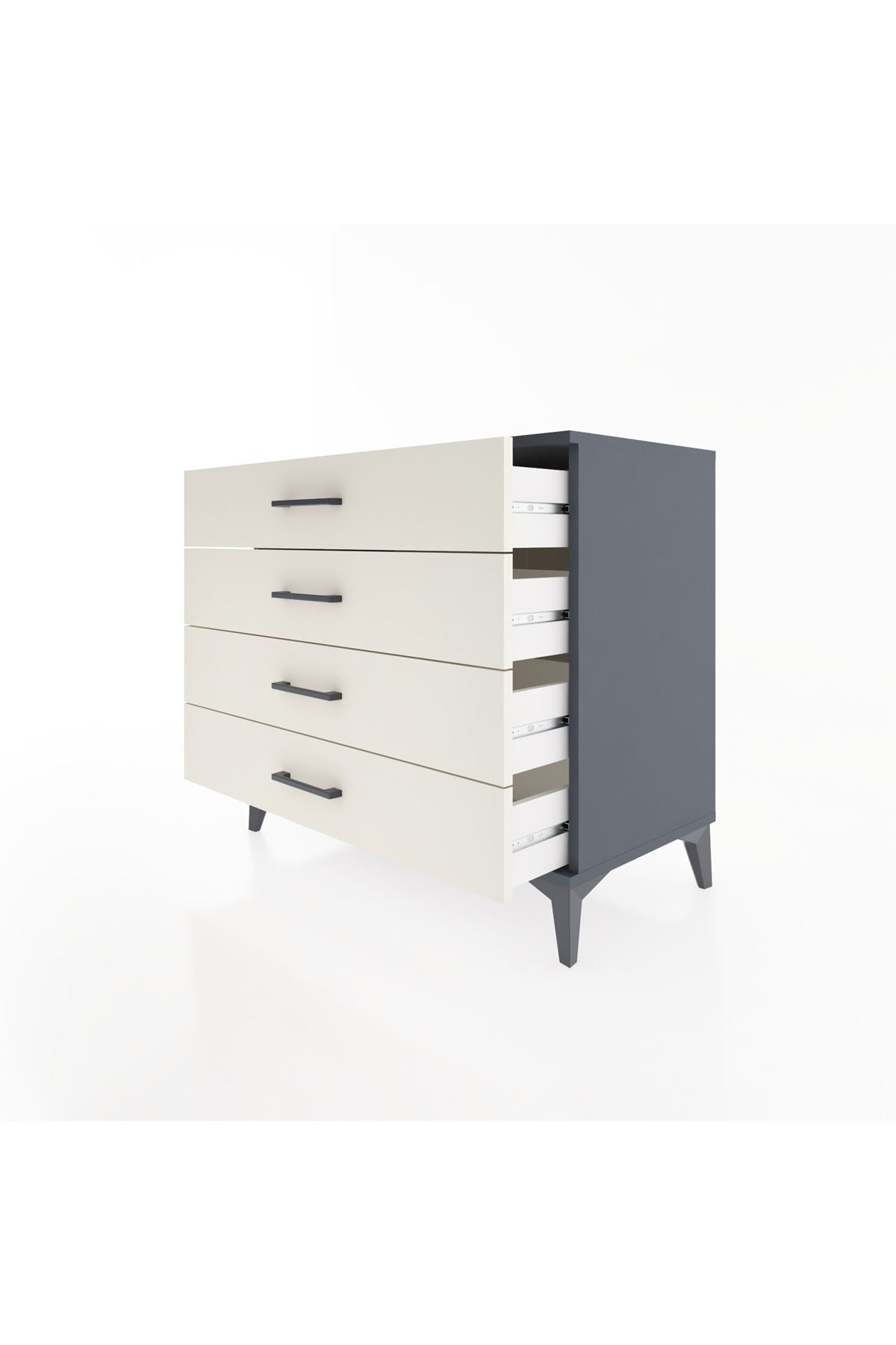 Hyperion Şifonyer 4 Çekmeceli 88x44x80 Antrasit-Aytaşı