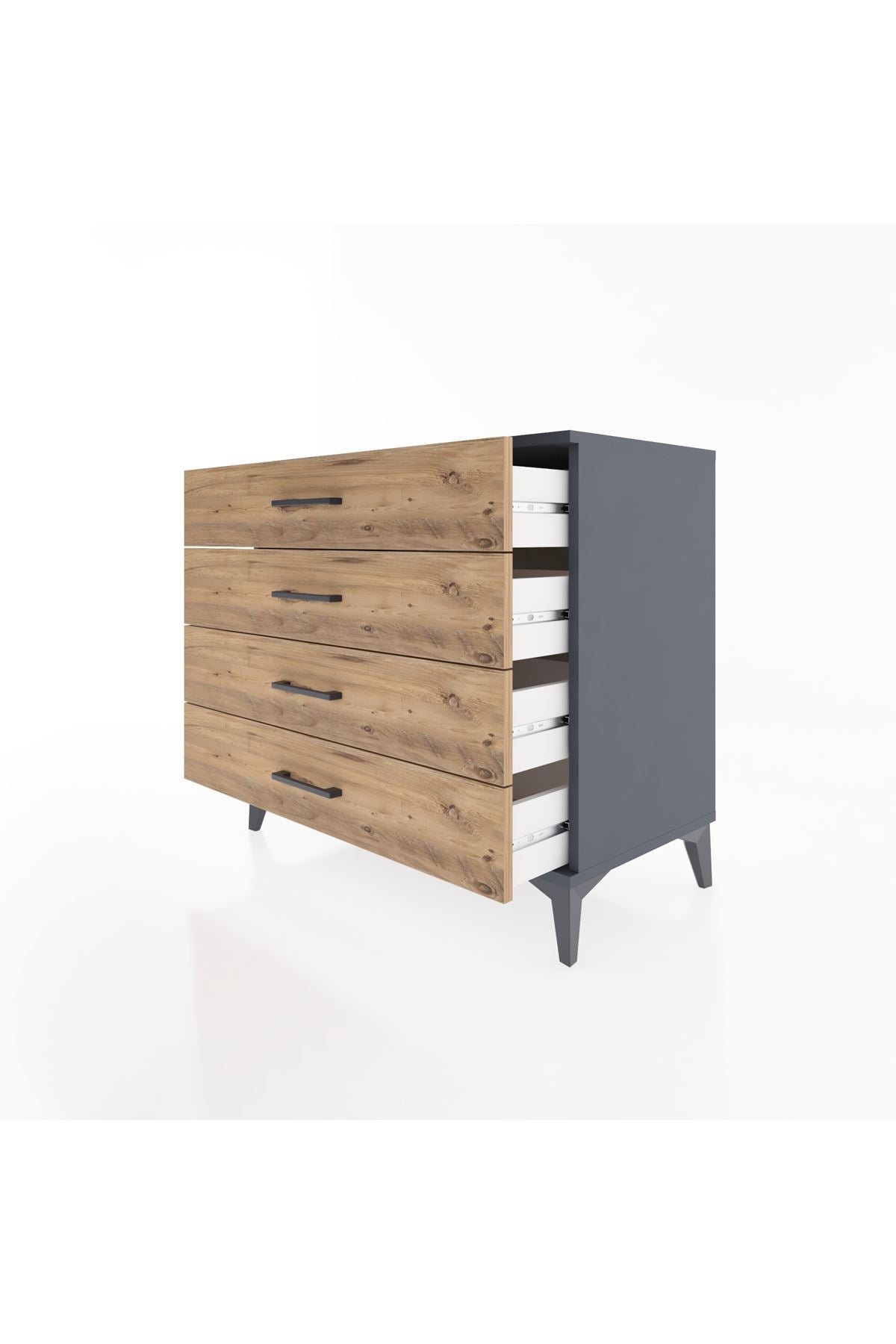 Hyperion Şifonyer 4 Çekmeceli 88x44x80 Antrasit-Çam