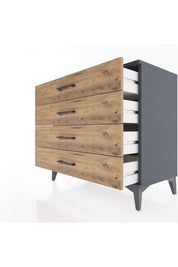 Hyperion Şifonyer 4 Çekmeceli 88x44x80 Antrasit-Çam