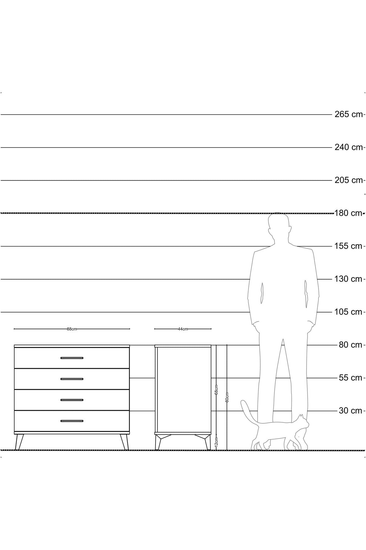Hyperion Şifonyer 4 Çekmeceli 88x44x80 Çam-Aytaşı