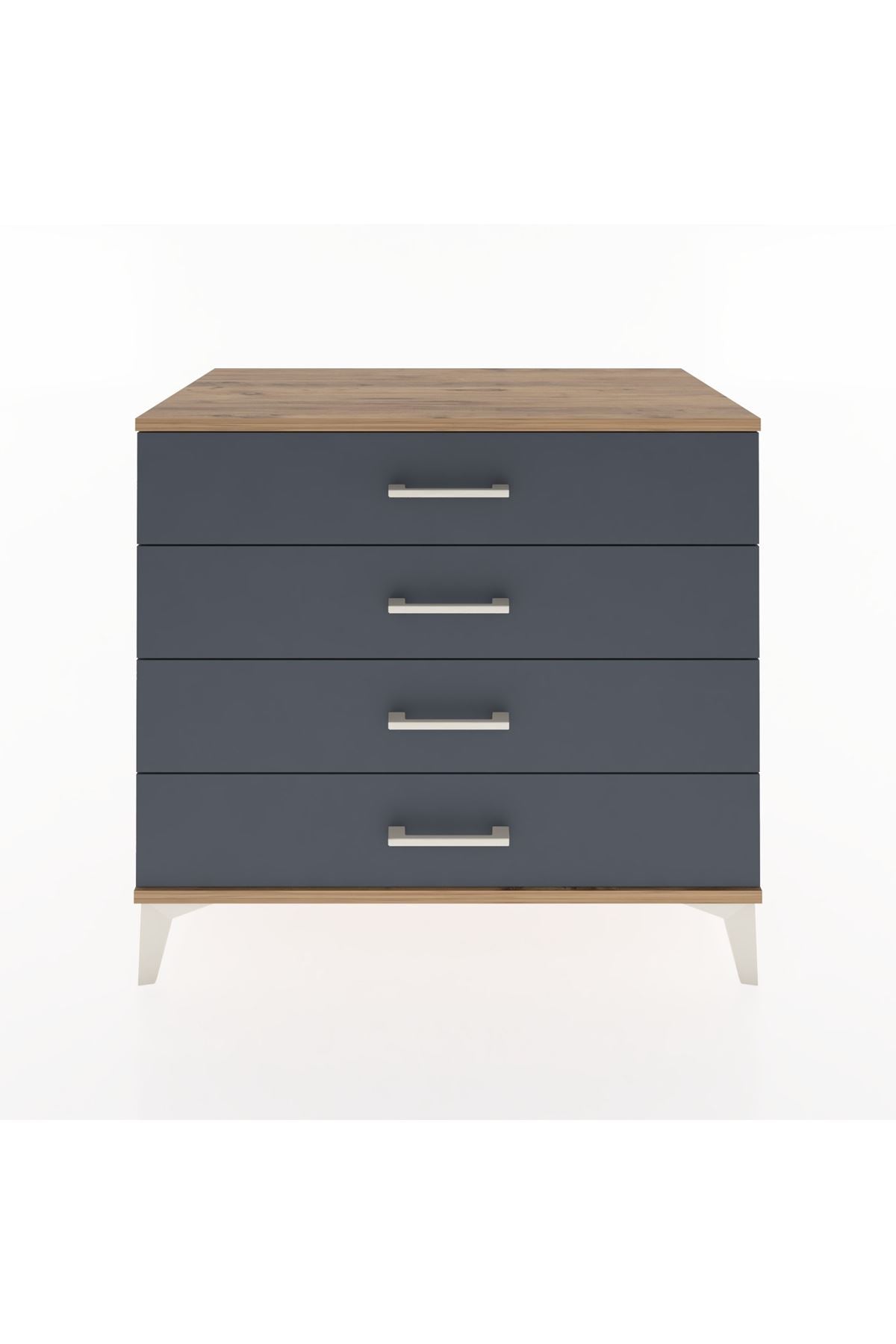 Hyperion Şifonyer 4 Çekmeceli 88x44x80 Çam-Antrasit