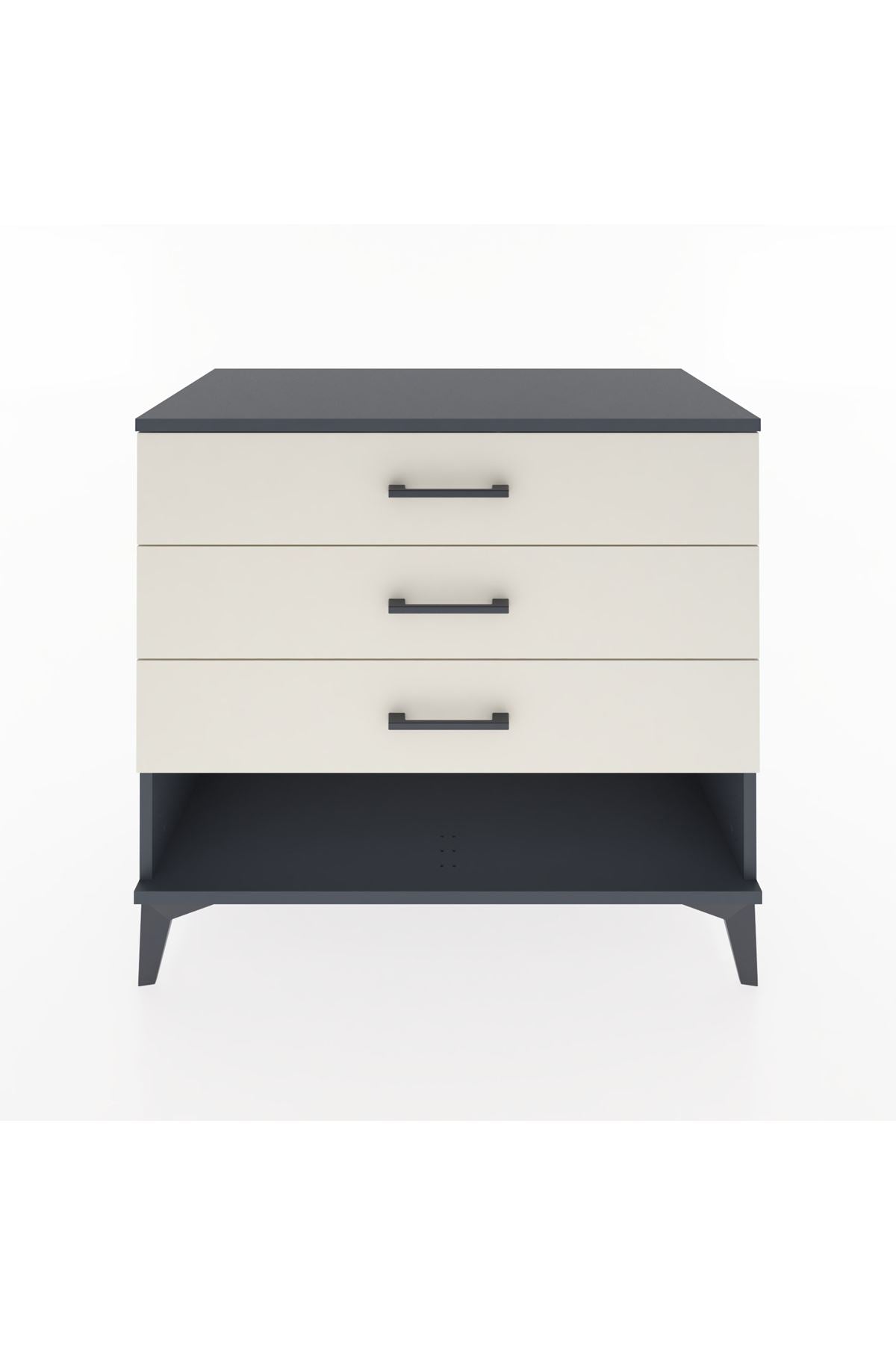 Hyperion Şifonyer 3 Çekmeceli 88x44x80 Antrasit-Aytaşı