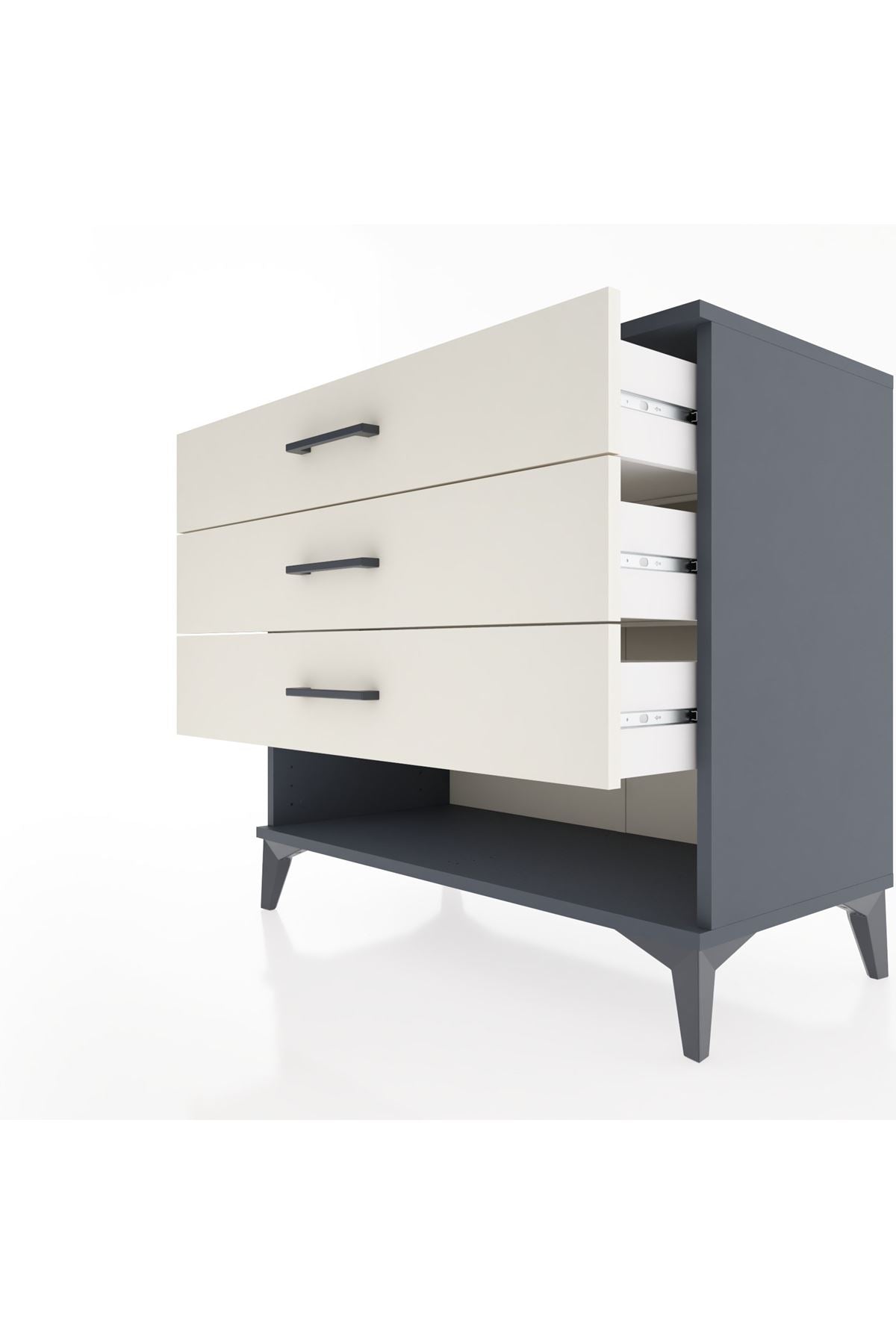 Hyperion Şifonyer 3 Çekmeceli 88x44x80 Antrasit-Aytaşı