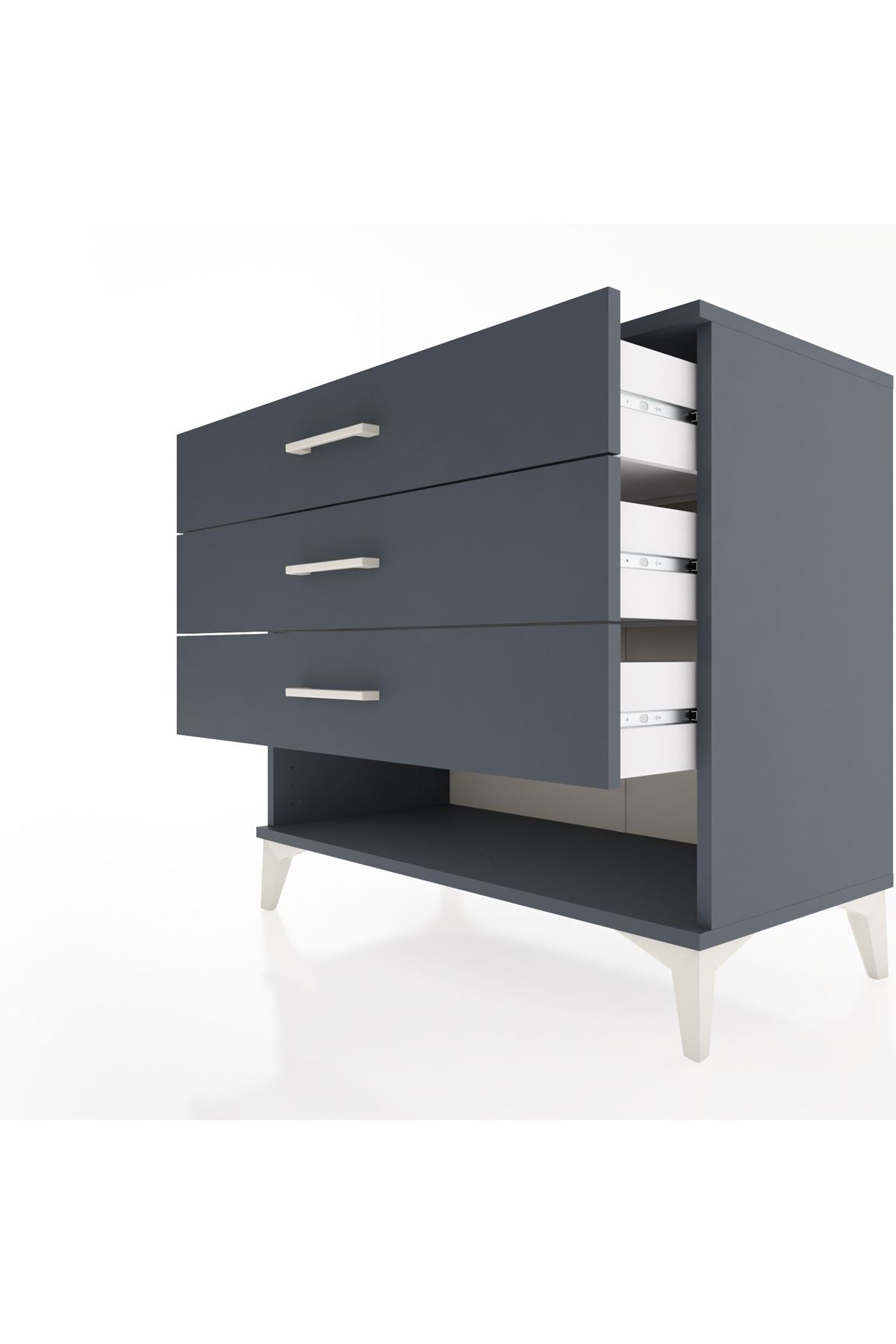 Hyperion Şifonyer 3 Çekmeceli 88x44x80 Antrasit-Antrasit