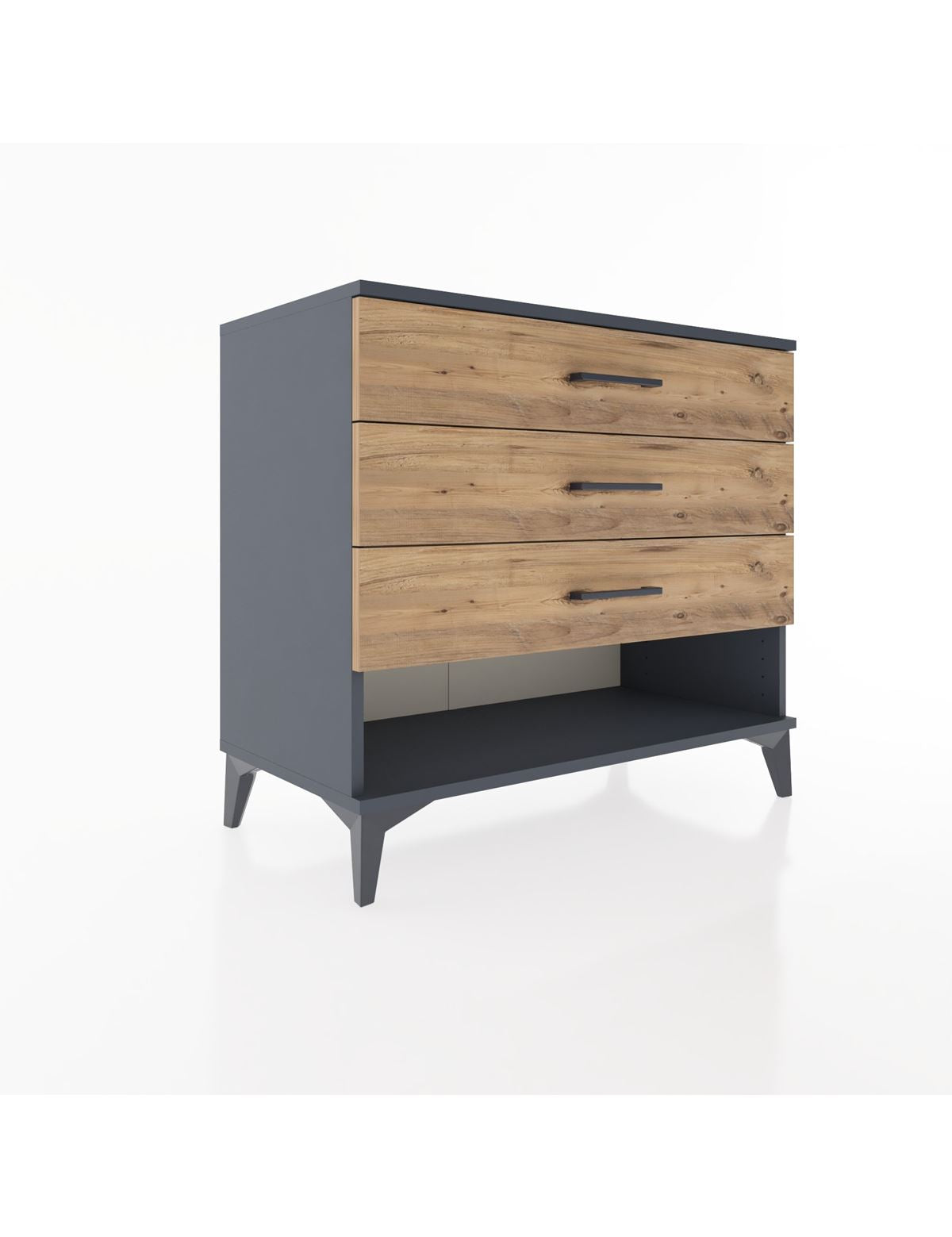 Hyperion Şifonyer 3 Çekmeceli 88x44x80 Antrasit-Çam