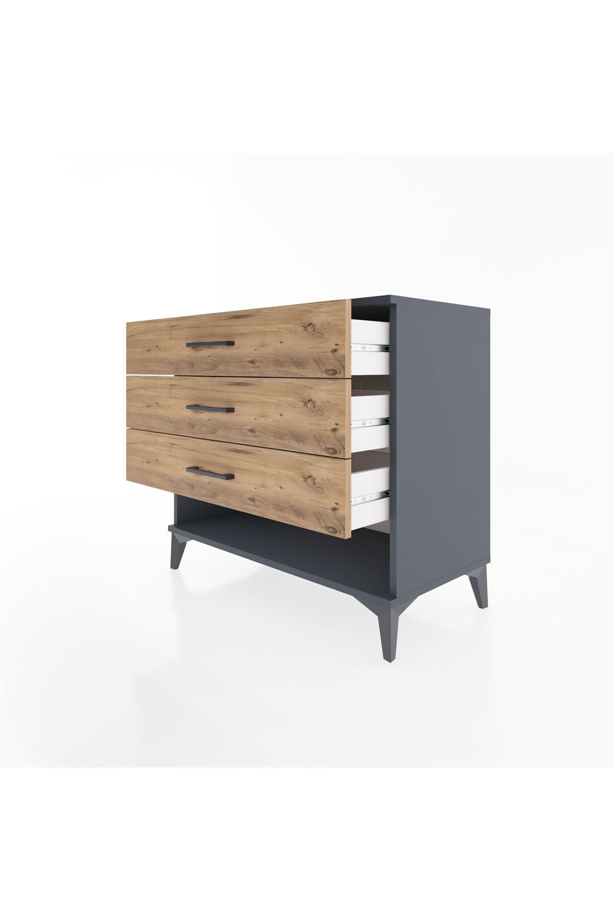 Hyperion Şifonyer 3 Çekmeceli 88x44x80 Antrasit-Çam