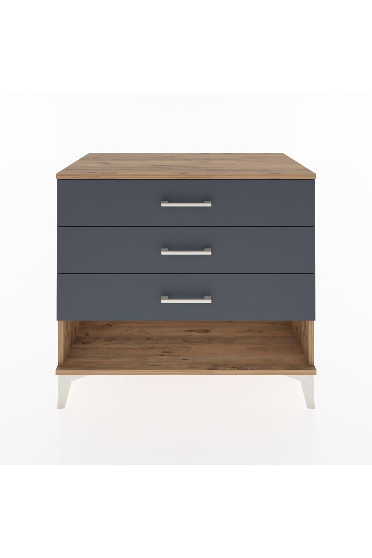 Hyperion Şifonyer 3 Çekmeceli 88x44x80 Çam-Antrasit