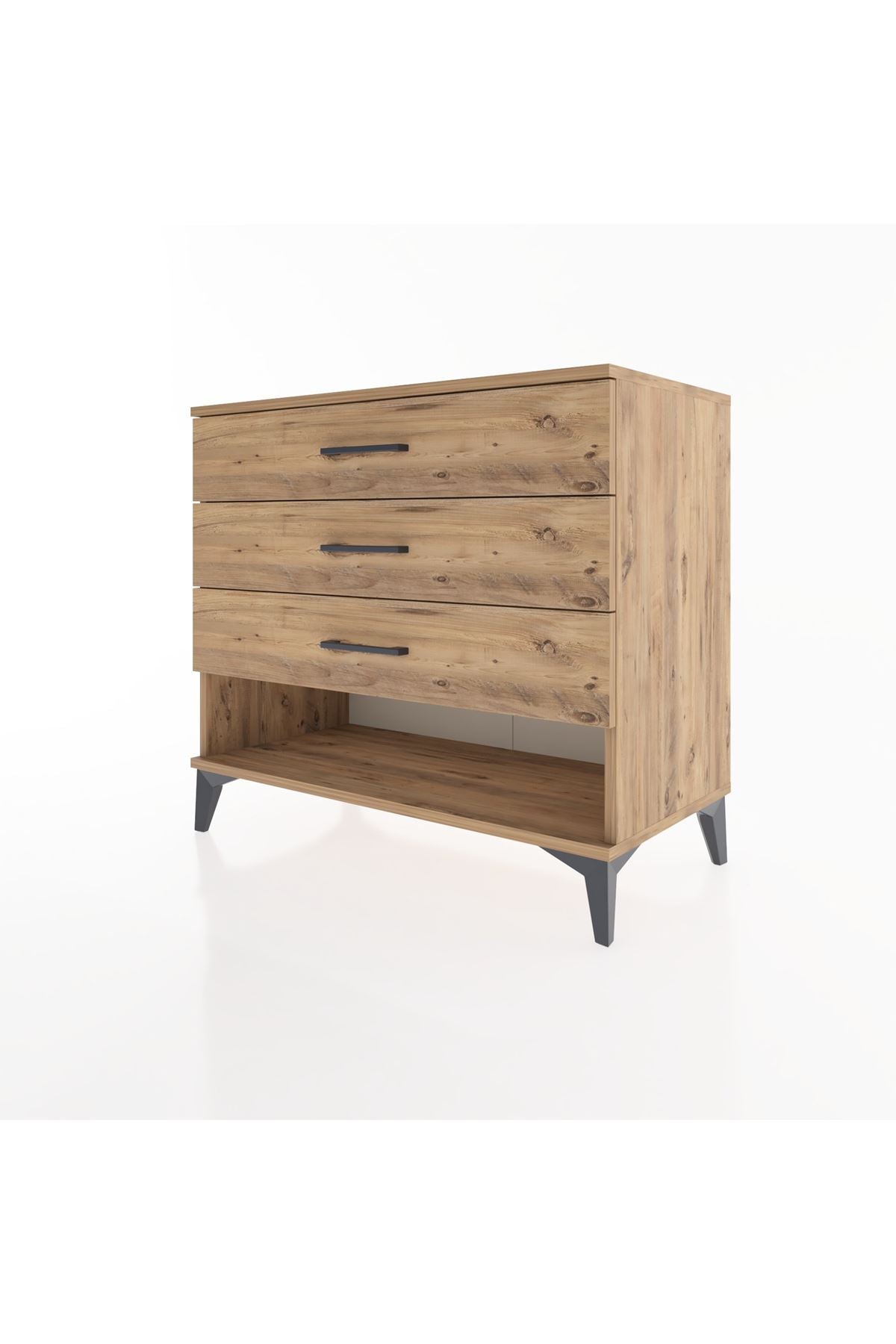 Hyperion Şifonyer 3 Çekmeceli 88x44x80 Çam-Çam