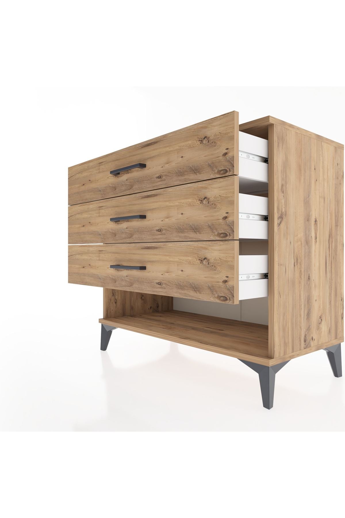 Hyperion Şifonyer 3 Çekmeceli 88x44x80 Çam-Çam