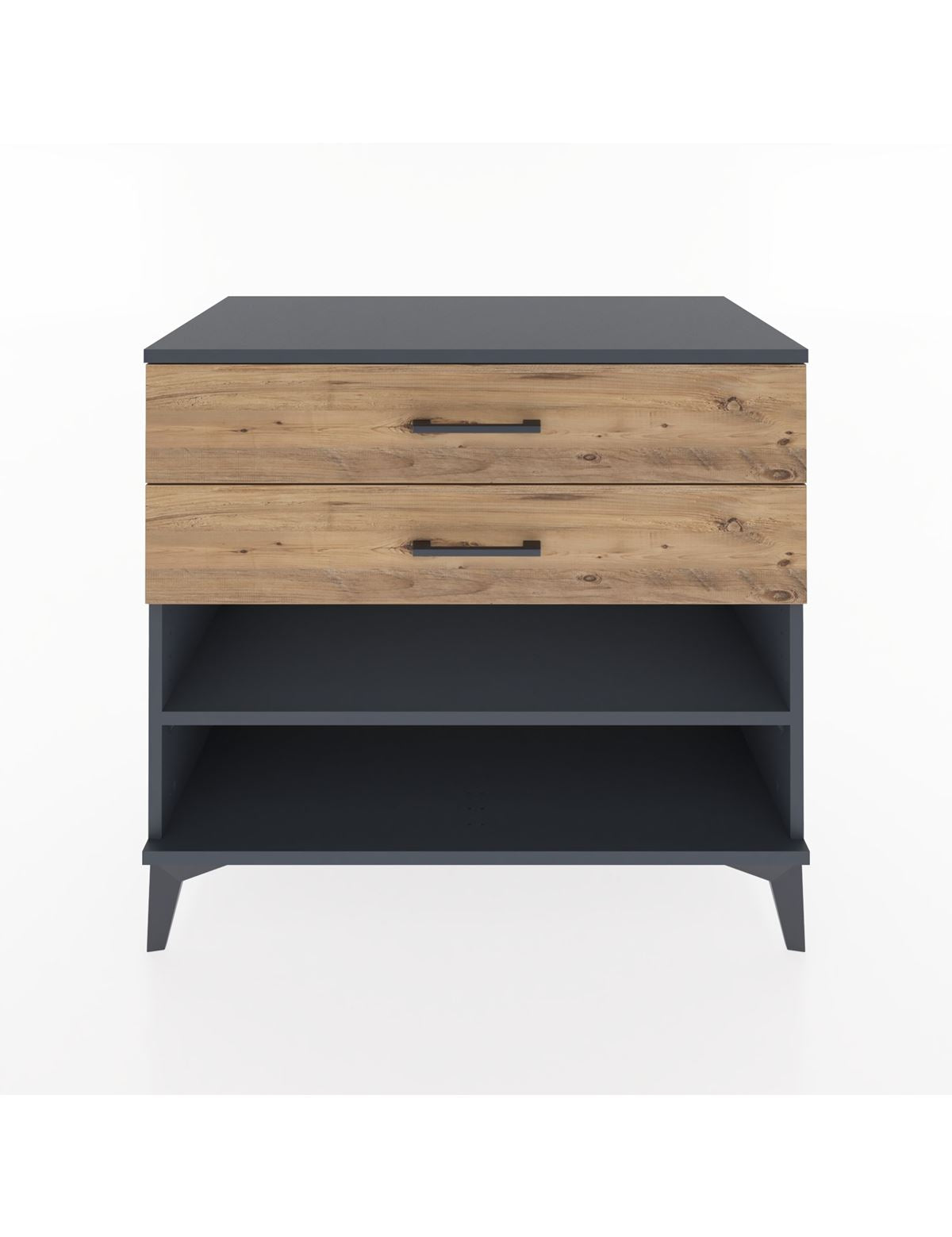 Hyperion Şifonyer Tek Raflı 2 Çekmeceli 88x44x80 Antrasit-Çam