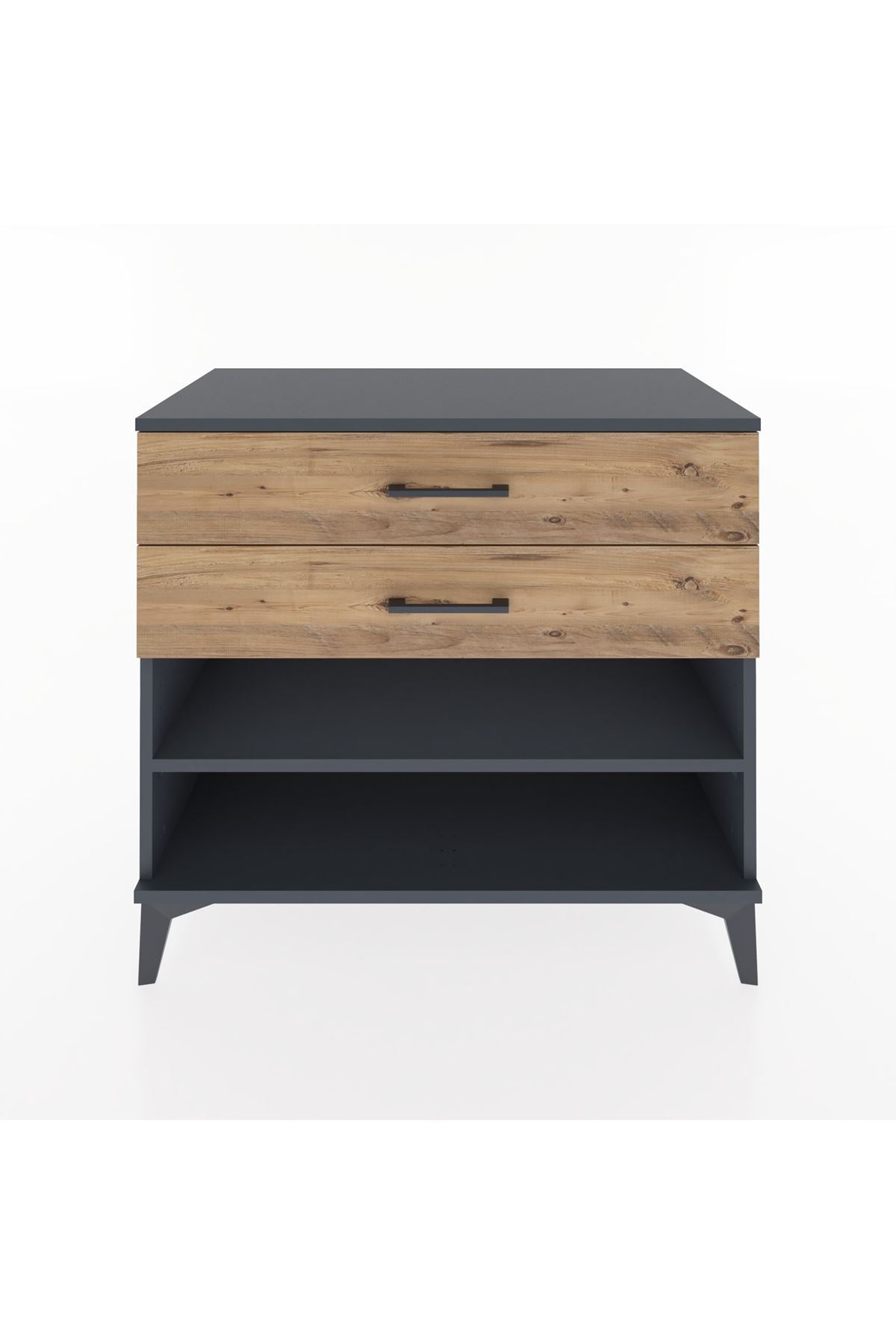 Hyperion Şifonyer Tek Raflı 2 Çekmeceli 88x44x80 Antrasit-Çam