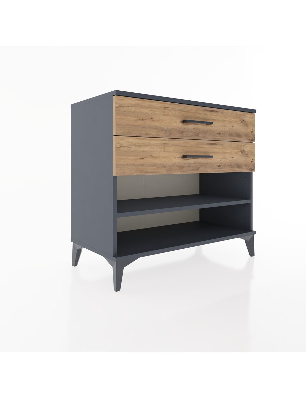 Hyperion Şifonyer Tek Raflı 2 Çekmeceli 88x44x80 Antrasit-Çam