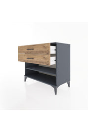 Hyperion Şifonyer Tek Raflı 2 Çekmeceli 88x44x80 Antrasit-Çam