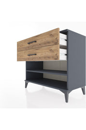 Hyperion Şifonyer Tek Raflı 2 Çekmeceli 88x44x80 Antrasit-Çam