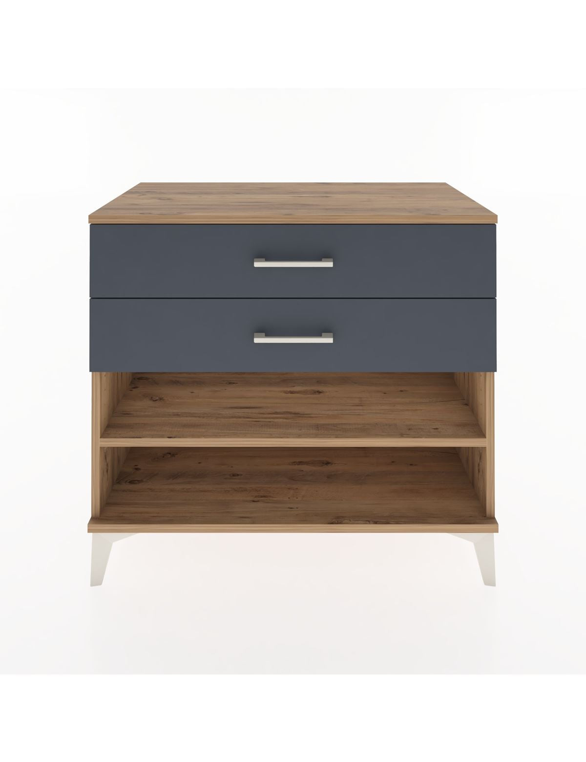 Hyperion Şifonyer Tek Raflı 2 Çekmeceli 88x44x80 Çam-Antrasit