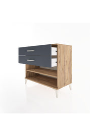 Hyperion Şifonyer Tek Raflı 2 Çekmeceli 88x44x80 Çam-Antrasit