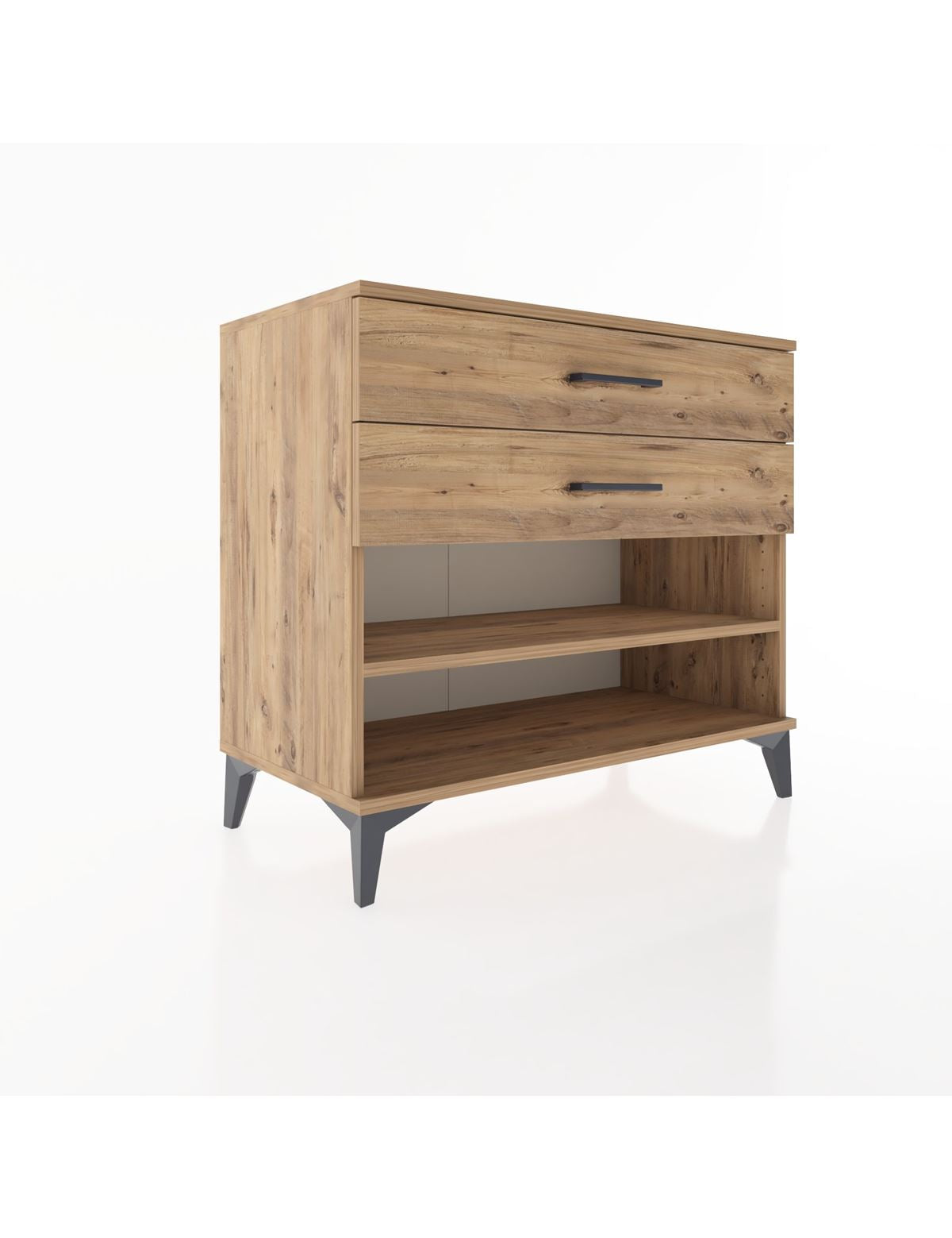 Hyperion Şifonyer Tek Raflı 2 Çekmeceli 88x44x80 Çam-Çam