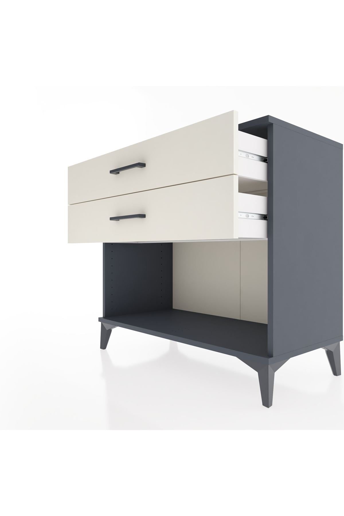 Hyperion Şifonyer 2 Çekmeceli 88x44x80 Antrasit-Aytaşı