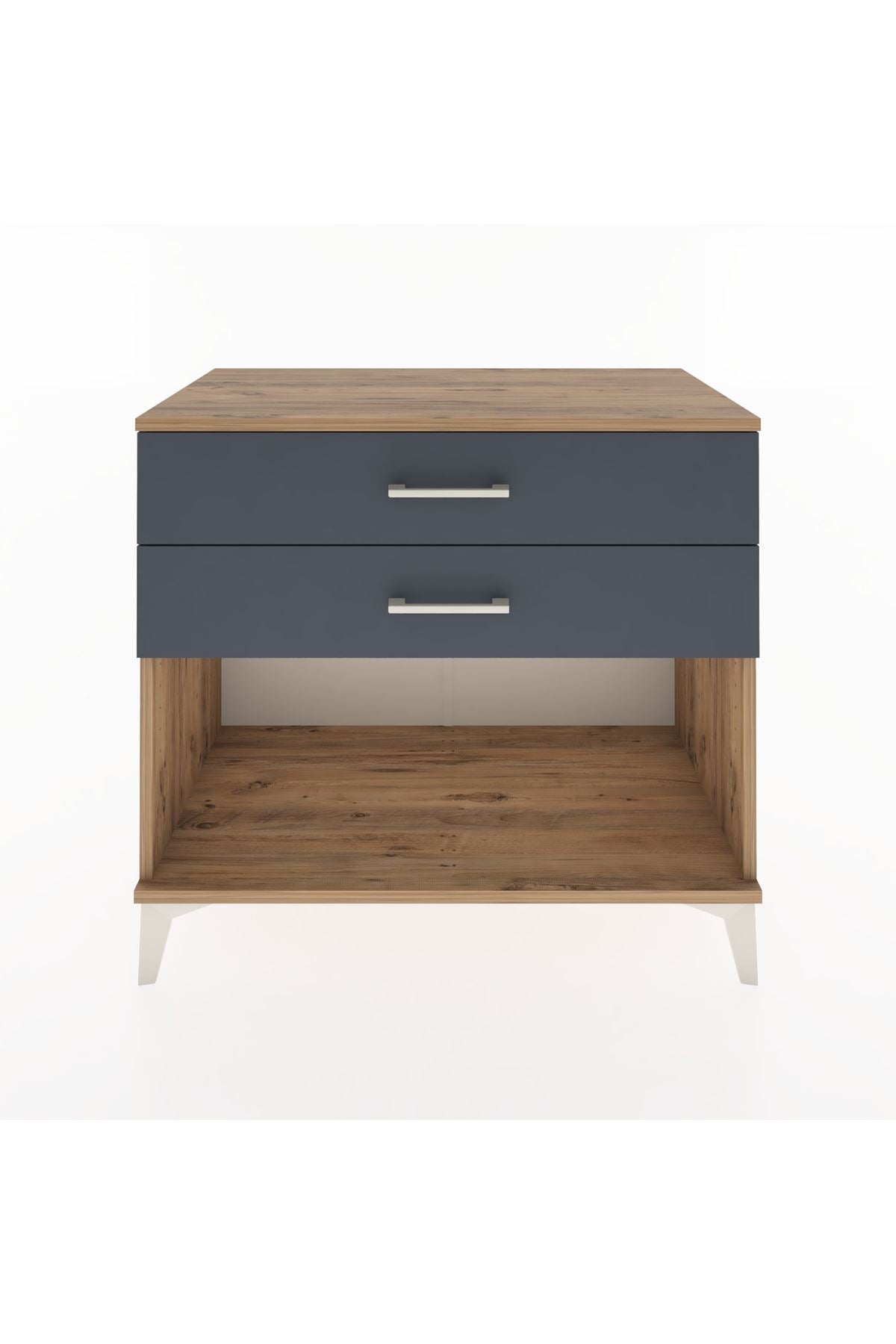 Hyperion Şifonyer 2 Çekmeceli 88x44x80 Çam-Antrasit