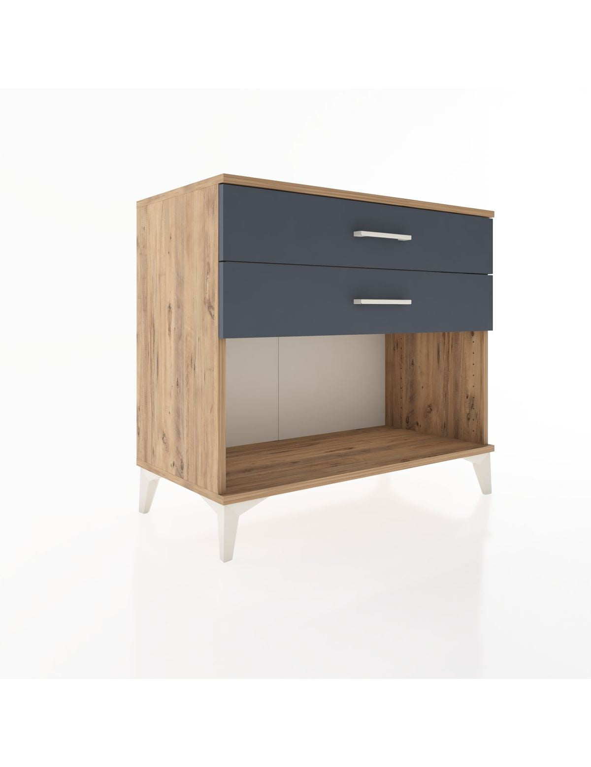 Hyperion Şifonyer 2 Çekmeceli 88x44x80 Çam-Antrasit