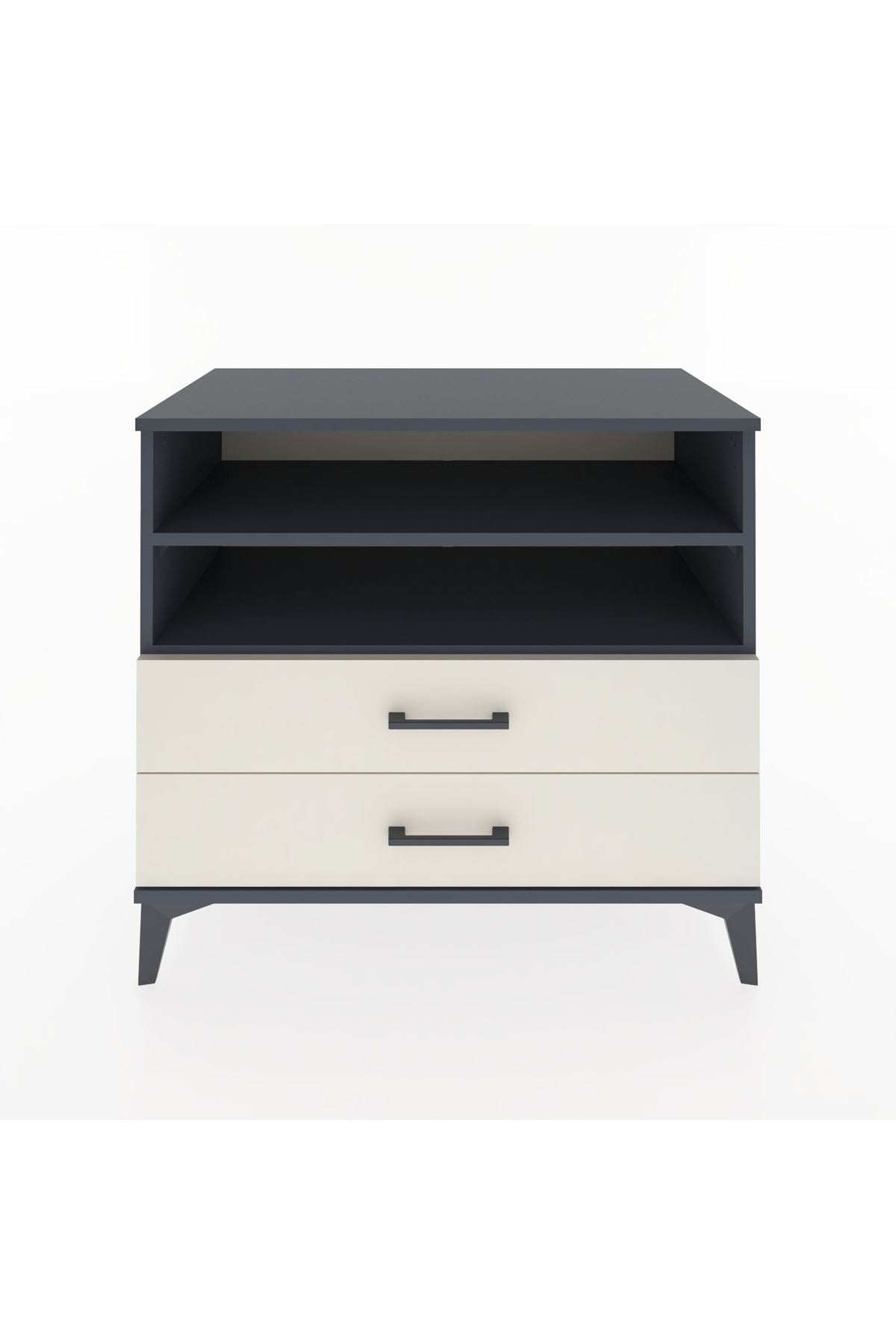 Hyperion Şifonyer 2 Raflı 2 Çekmeceli 88x44x80 Antrasit-Aytaşı