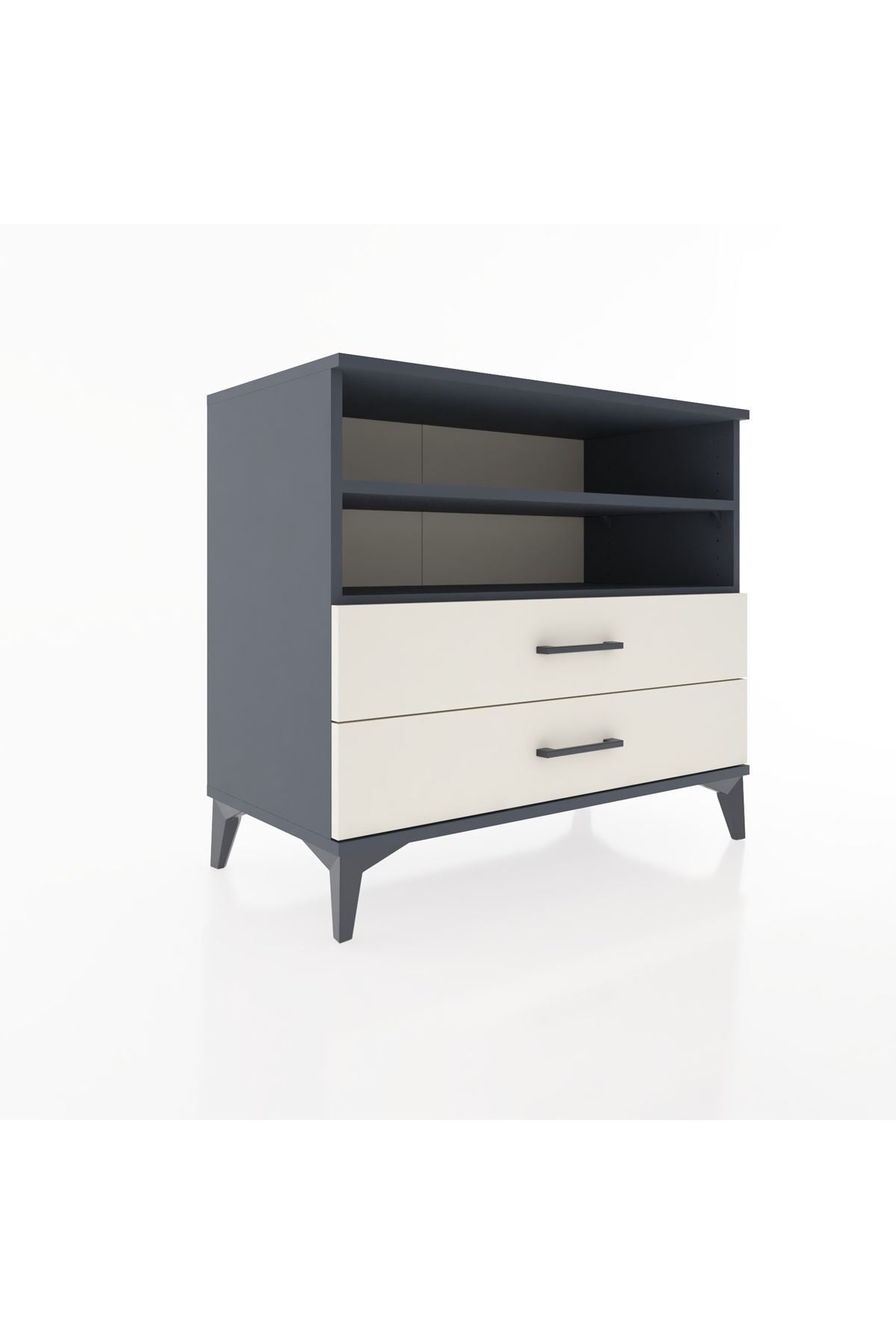 Hyperion Şifonyer 2 Raflı 2 Çekmeceli 88x44x80 Antrasit-Aytaşı