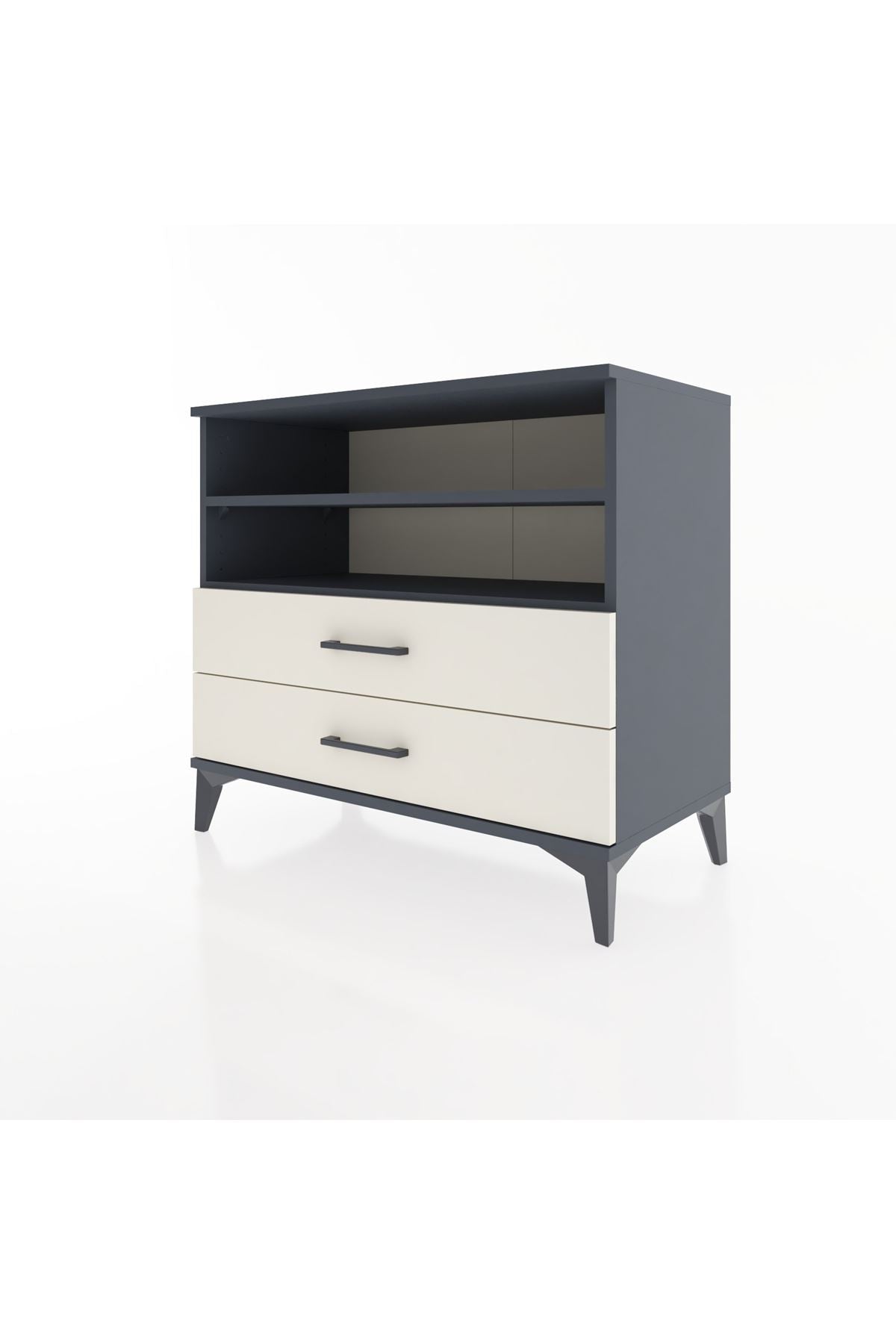 Hyperion Şifonyer 2 Raflı 2 Çekmeceli 88x44x80 Antrasit-Aytaşı