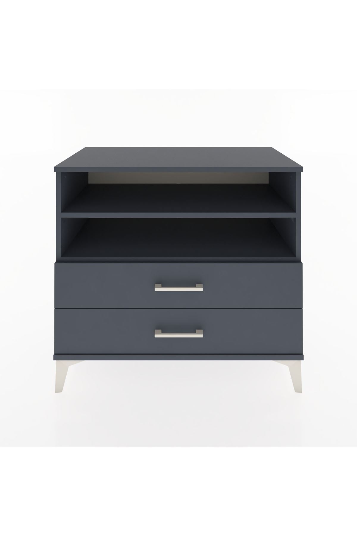 Hyperion Şifonyer 2 Raflı 2 Çekmeceli 88x44x80 Antrasit-Antrasit