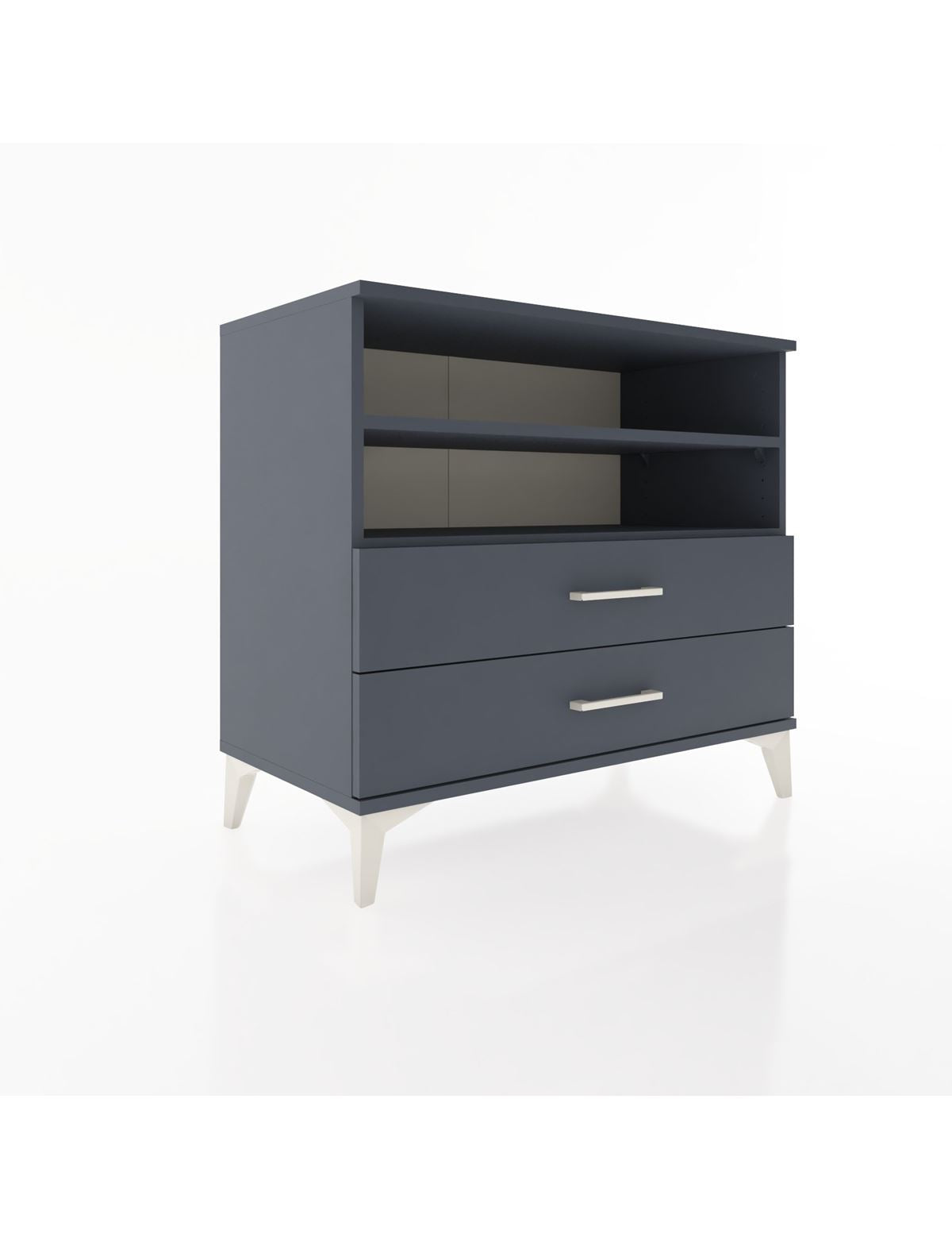 Hyperion Şifonyer 2 Raflı 2 Çekmeceli 88x44x80 Antrasit-Antrasit