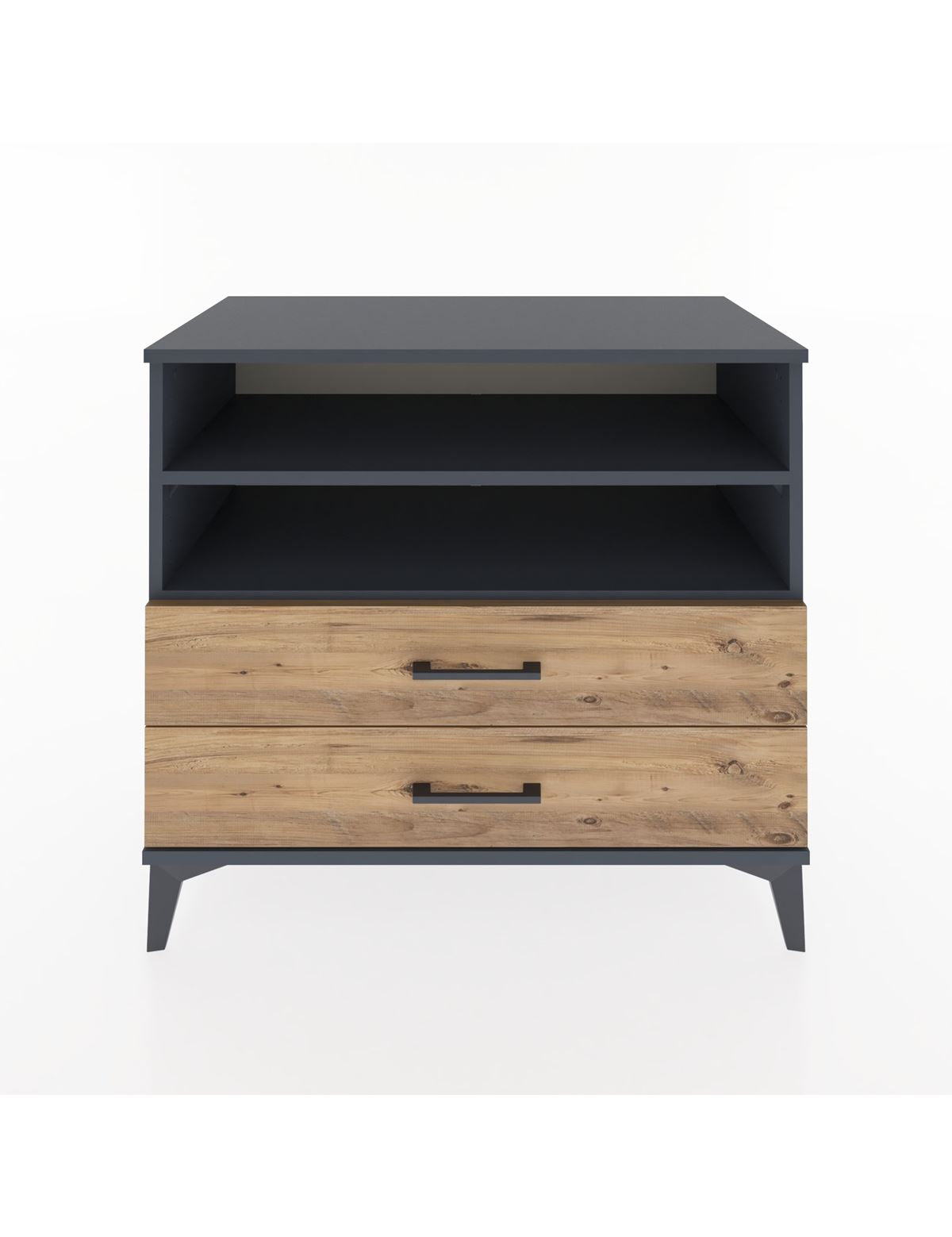 Hyperion Şifonyer 2 Raflı 2 Çekmeceli 88x44x80 Antrasit-Çam