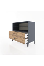 Hyperion Şifonyer 2 Raflı 2 Çekmeceli 88x44x80 Antrasit-Çam