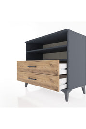 Hyperion Şifonyer 2 Raflı 2 Çekmeceli 88x44x80 Antrasit-Çam