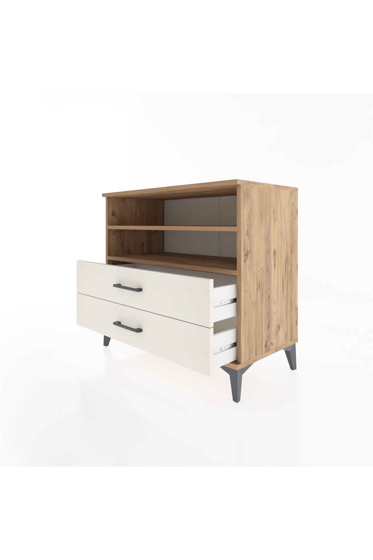 Hyperion Şifonyer 2 Raflı 2 Çekmeceli 88x44x80 Çam-Aytaşı